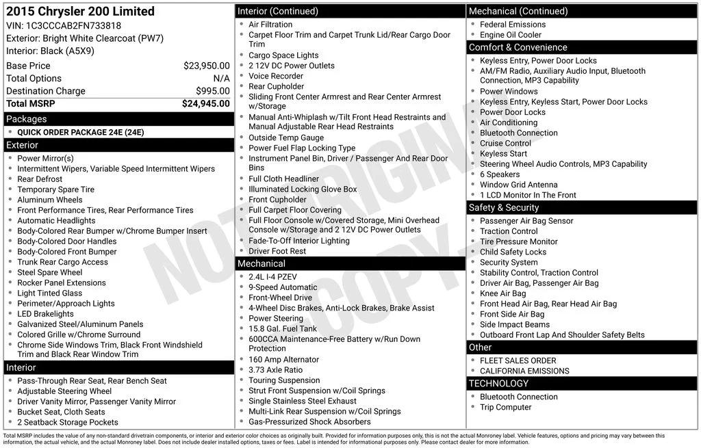 chrysler 200 2015 1C3CCCAB2FN733818 image chrysler 200 2015 1C3CCCAB2FN733818 image