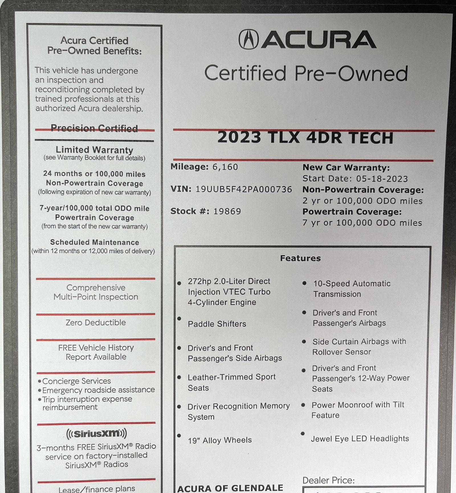 acura tlx 2023 19UUB5F42PA000736 image acura tlx 2023 19UUB5F42PA000736 image