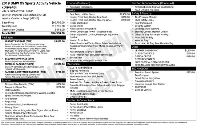 bmw x5 2019 5UXCR6C57KLL06903 image bmw x5 2019 5UXCR6C57KLL06903 image