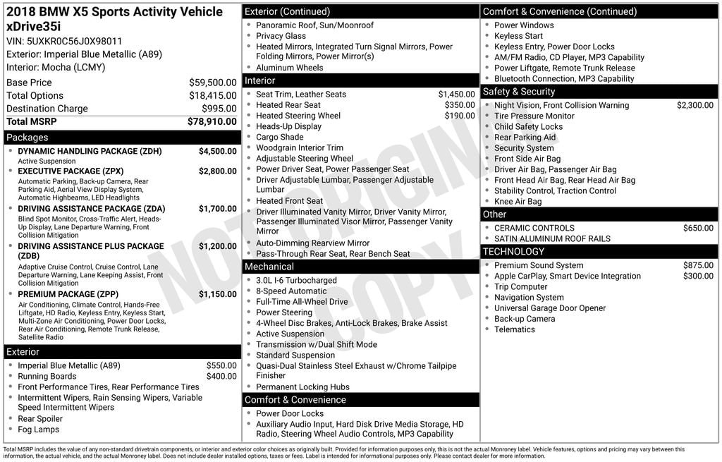 bmw x5 2018 5UXKR0C56J0X98011 image bmw x5 2018 5UXKR0C56J0X98011 image