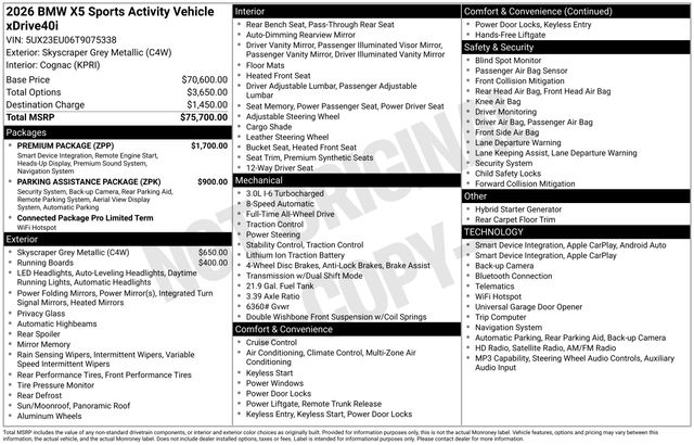 bmw x5 2026 5UX23EU06T9075338 image bmw x5 2026 5UX23EU06T9075338 image