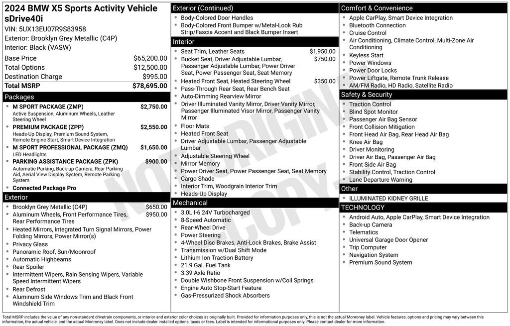 bmw x5 2024 5UX13EU07R9S83958 image bmw x5 2024 5UX13EU07R9S83958 image