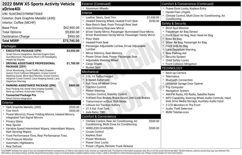 bmw x5 2022 5UXCR6C07N9M75065 image bmw x5 2022 5UXCR6C07N9M75065 image