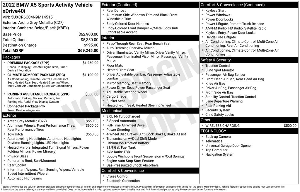 bmw x5 2022 5UXCR6C04N9M14515 image bmw x5 2022 5UXCR6C04N9M14515 image