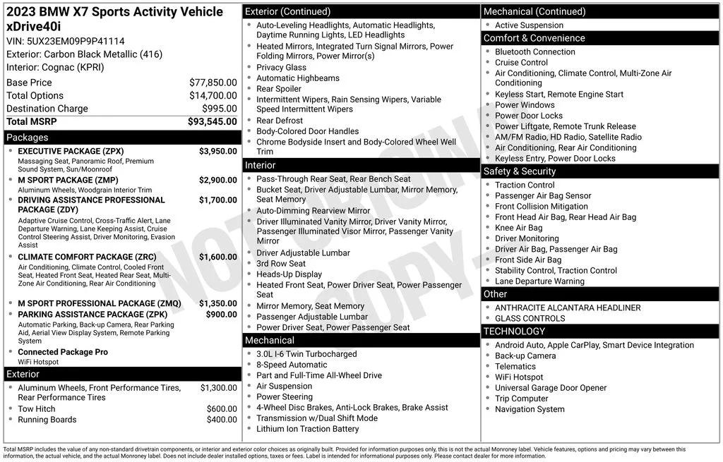 bmw x7 2023 5UX23EM09P9P41114 image bmw x7 2023 5UX23EM09P9P41114 image