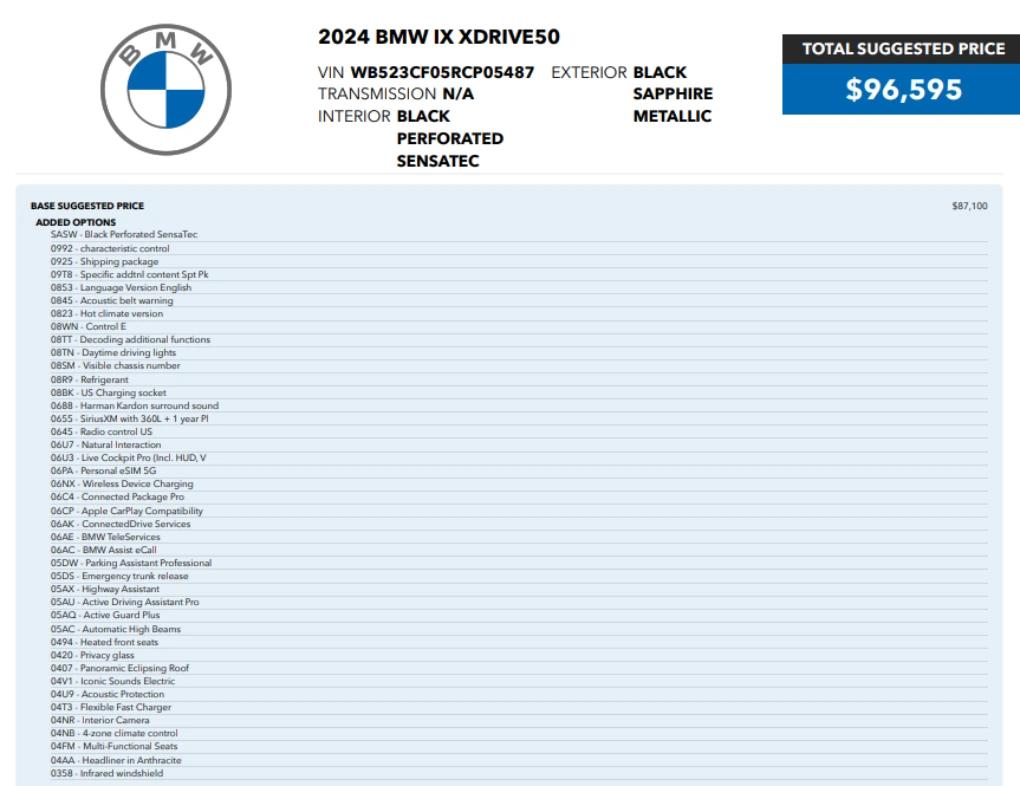 bmw ix 2024 WB523CF05RCP05487 image bmw ix 2024 WB523CF05RCP05487 image