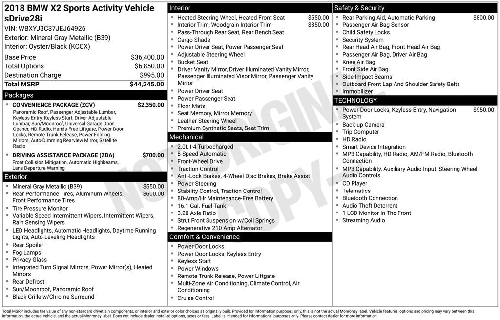 bmw x2 2018 WBXYJ3C37JEJ64926 image bmw x2 2018 WBXYJ3C37JEJ64926 image
