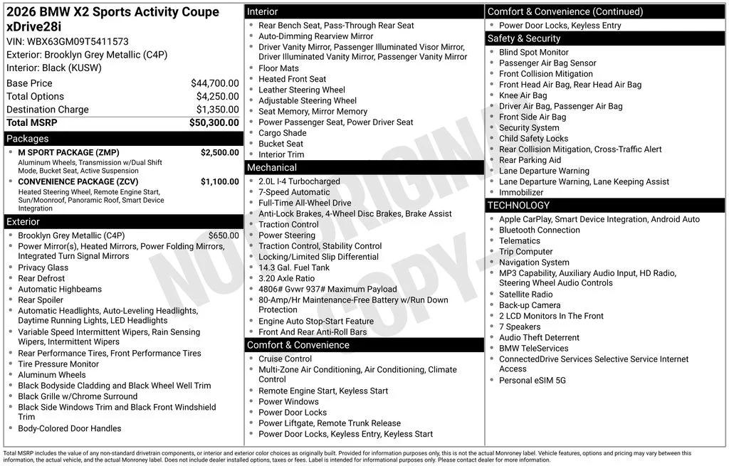 bmw x2 2026 WBX63GM09T5411573 image bmw x2 2026 WBX63GM09T5411573 image
