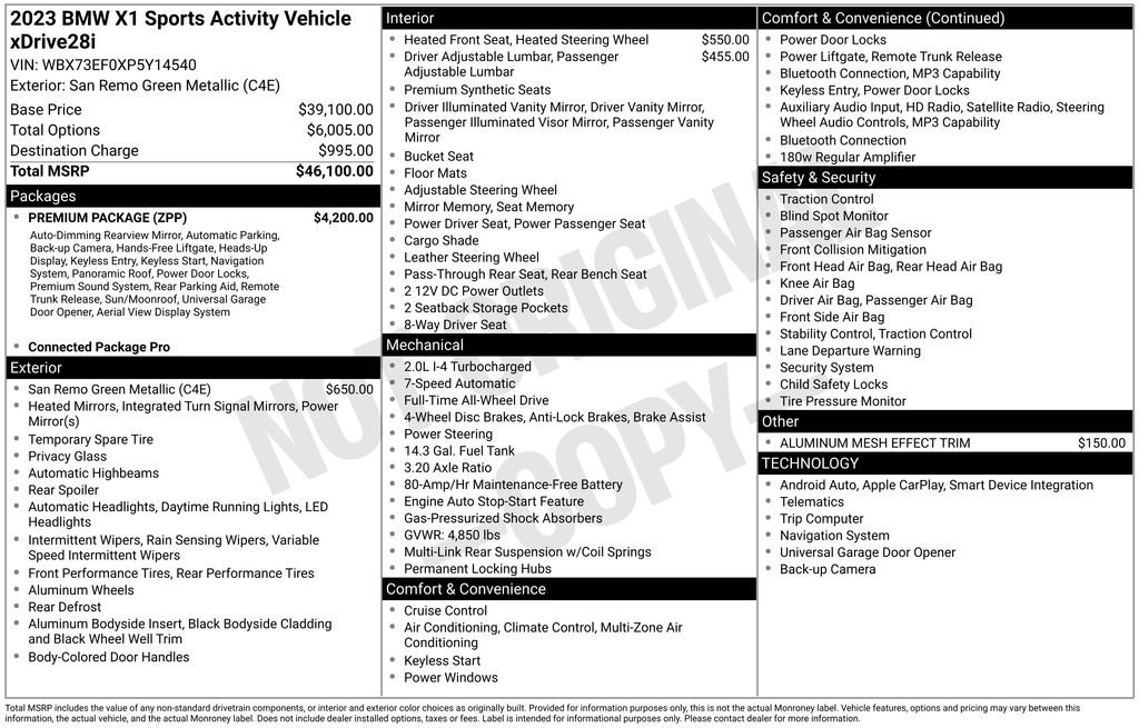 bmw x1 2023 WBX73EF0XP5Y14540 image bmw x1 2023 WBX73EF0XP5Y14540 image