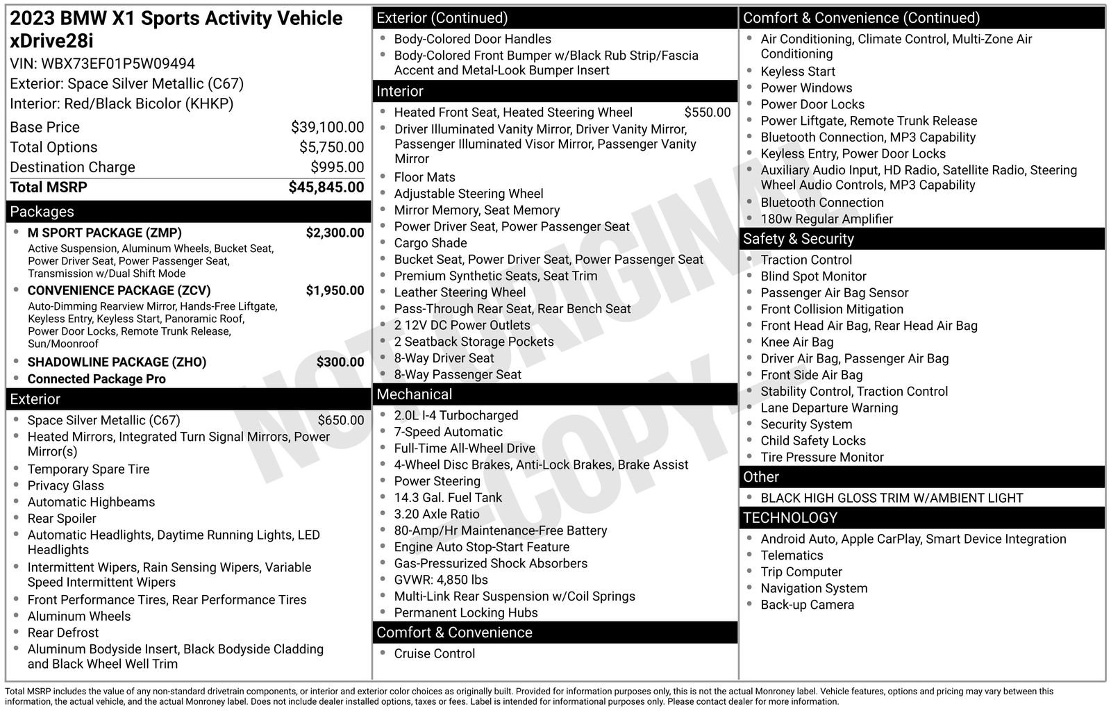 bmw x1 2023 WBX73EF01P5W09494 image bmw x1 2023 WBX73EF01P5W09494 image