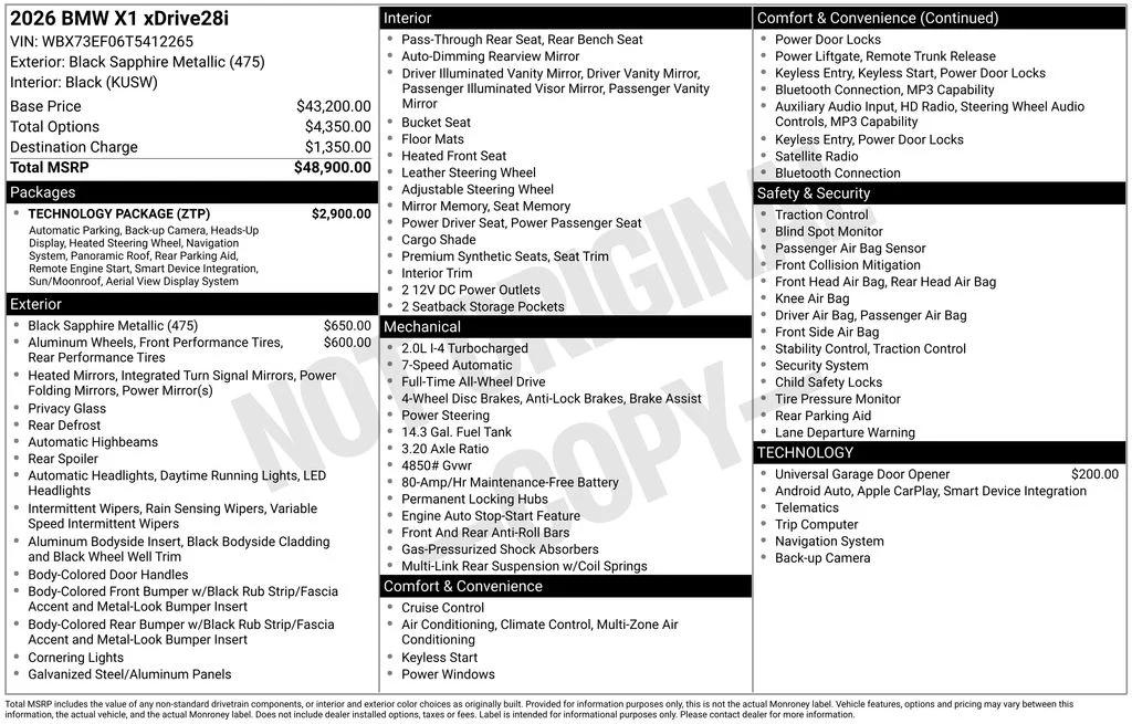 bmw x1 2026 WBX73EF06T5412265 image bmw x1 2026 WBX73EF06T5412265 image