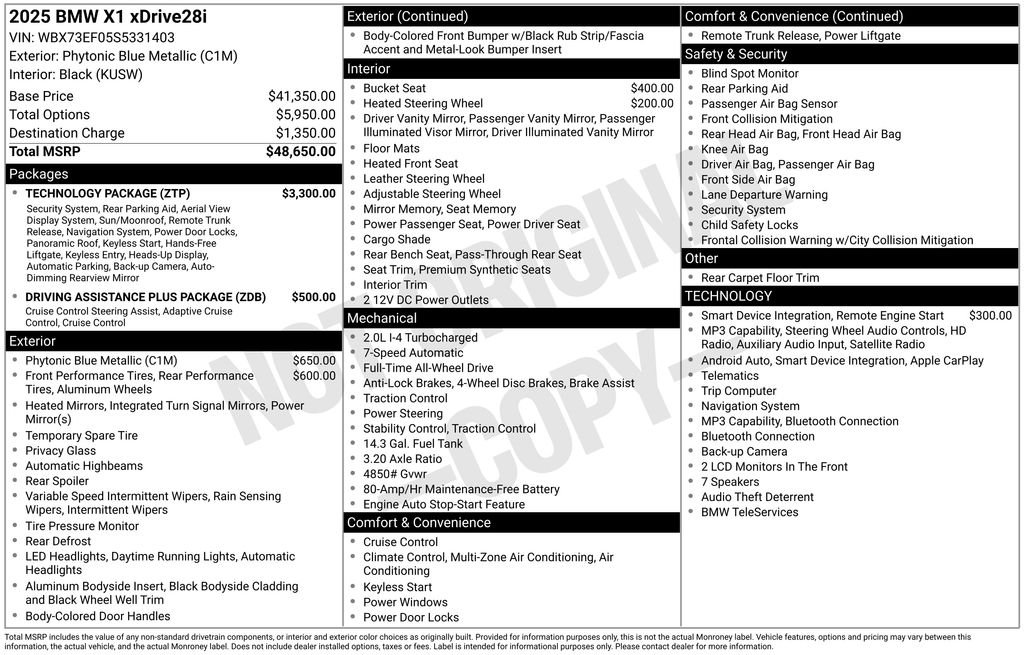 bmw x1 2025 WBX73EF05S5331403 image bmw x1 2025 WBX73EF05S5331403 image