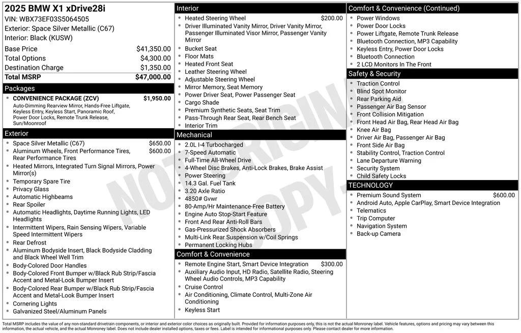 bmw x1 2025 WBX73EF03S5064505 image bmw x1 2025 WBX73EF03S5064505 image