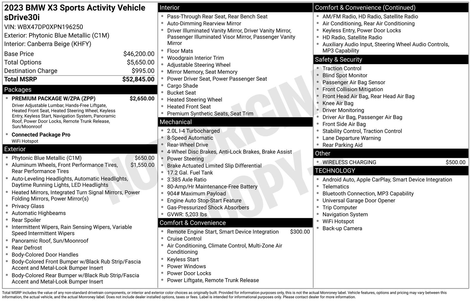 bmw x3 2023 WBX47DP0XPN196250 image bmw x3 2023 WBX47DP0XPN196250 image