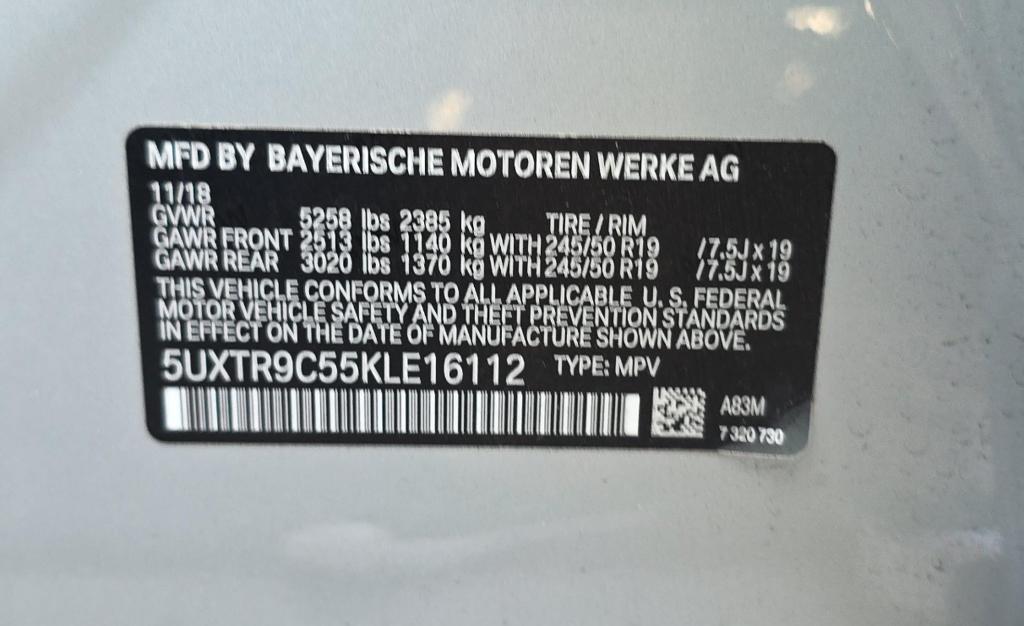 bmw x3 2019 5UXTR9C55KLE16112 image bmw x3 2019 5UXTR9C55KLE16112 image
