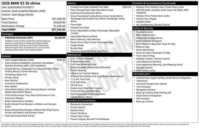 bmw x3 2026 5UX53GP02T9195013 image bmw x3 2026 5UX53GP02T9195013 image