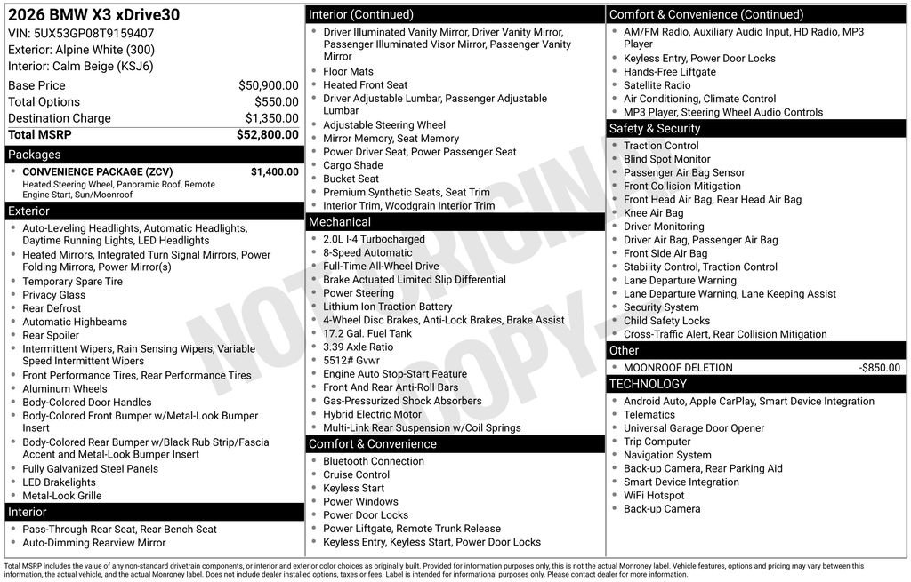 bmw x3 2026 5UX53GP08T9159407 image bmw x3 2026 5UX53GP08T9159407 image
