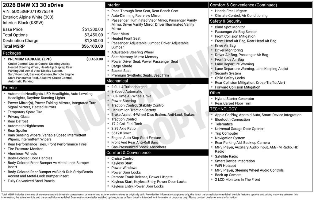 bmw x3 2026 5UX53GP07T9275519 image bmw x3 2026 5UX53GP07T9275519 image