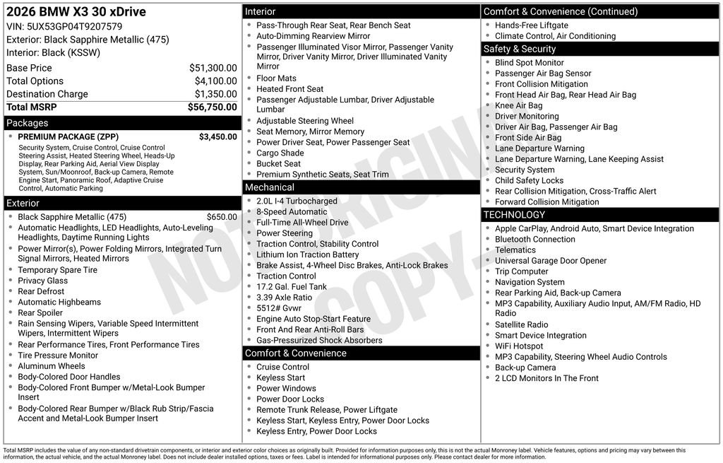 bmw x3 2026 5UX53GP04T9207579 image bmw x3 2026 5UX53GP04T9207579 image