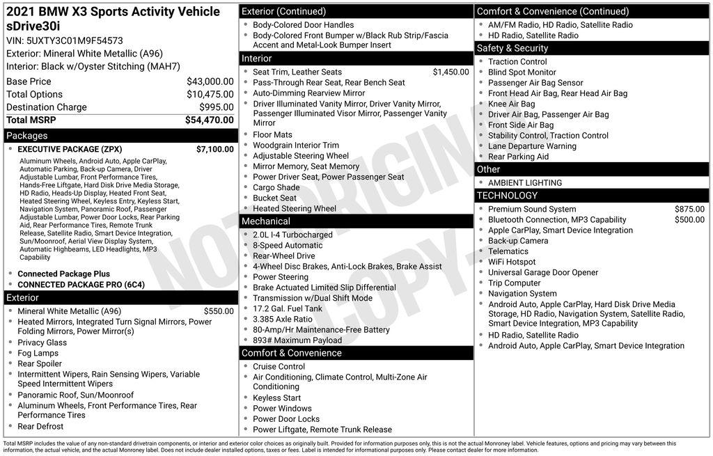 bmw x3 2021 5UXTY3C01M9F54573 image bmw x3 2021 5UXTY3C01M9F54573 image