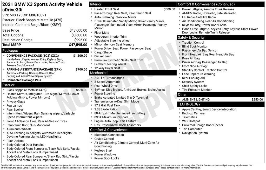 bmw x3 2021 5UXTY3C01M9G10091 image bmw x3 2021 5UXTY3C01M9G10091 image