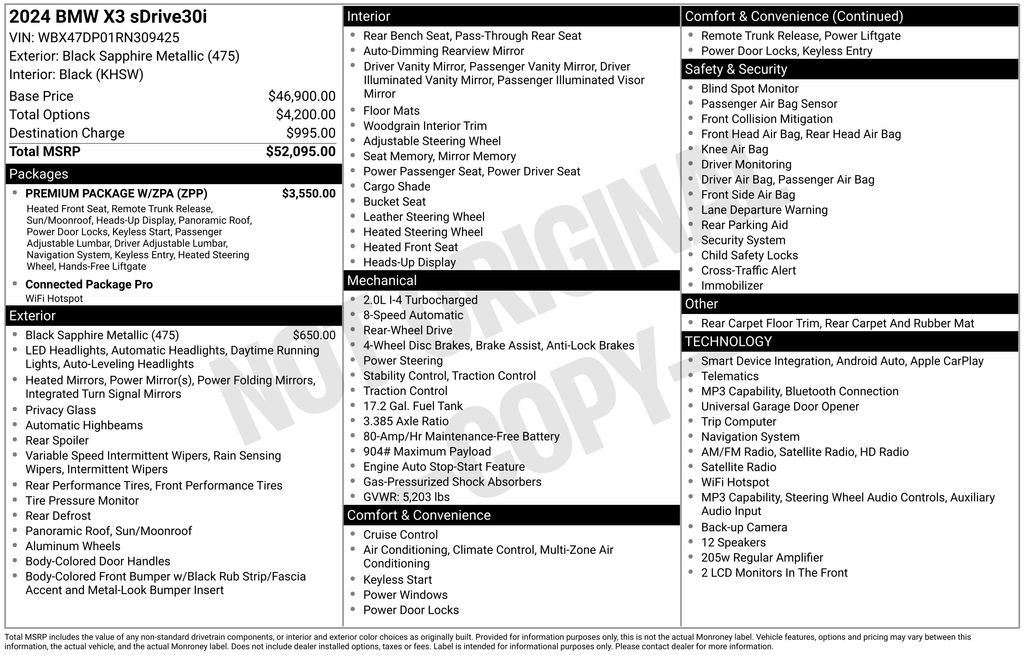 bmw x3 2024 WBX47DP01RN309425 image bmw x3 2024 WBX47DP01RN309425 image