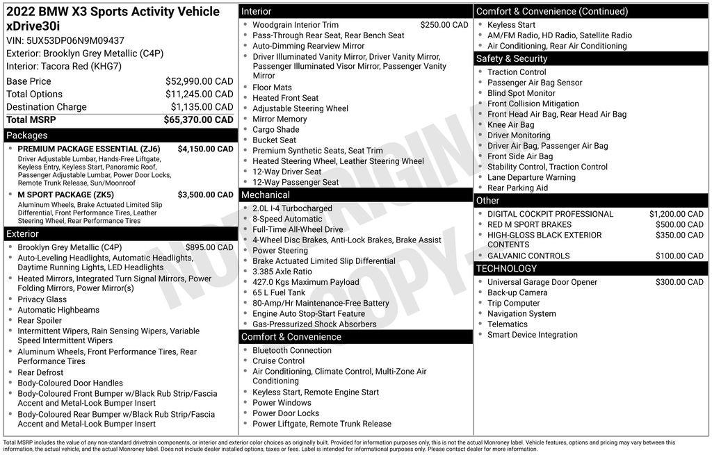 bmw x3 2022 5UX53DP06N9M09437 image bmw x3 2022 5UX53DP06N9M09437 image