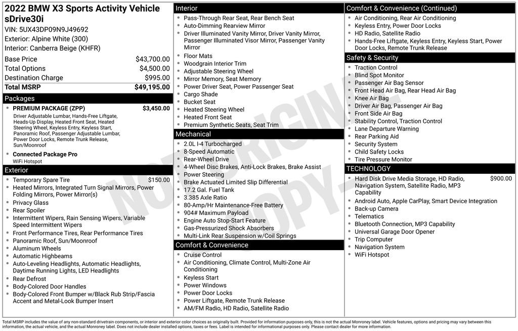 bmw x3 2022 5UX43DP09N9J49692 image bmw x3 2022 5UX43DP09N9J49692 image