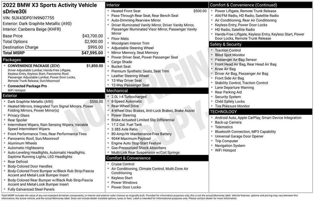 bmw x3 2022 5UX43DP01N9N07755 image bmw x3 2022 5UX43DP01N9N07755 image