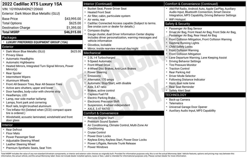 cadillac xt5 2022 1GYKNAR40NZ120660 image cadillac xt5 2022 1GYKNAR40NZ120660 image