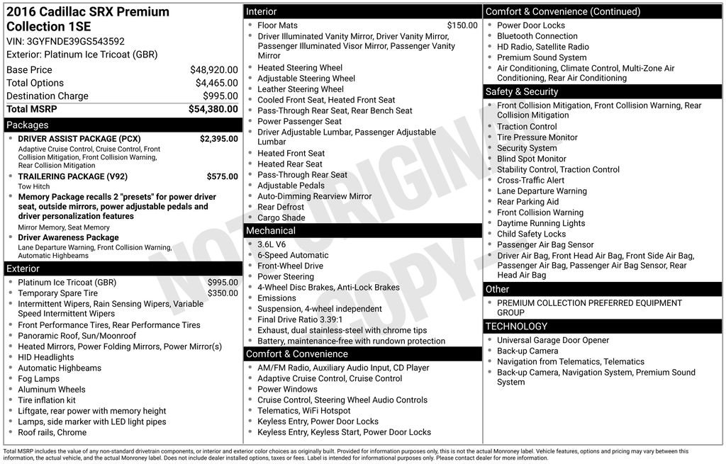 cadillac srx 2016 3GYFNDE39GS543592 image cadillac srx 2016 3GYFNDE39GS543592 image