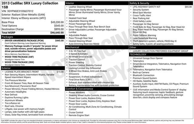 cadillac srx 2013 3GYFNGE31DS637012 image cadillac srx 2013 3GYFNGE31DS637012 image