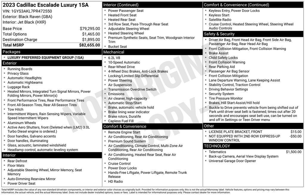 cadillac escalade 2023 1GYS3AKL7PR472550 image cadillac escalade 2023 1GYS3AKL7PR472550 image