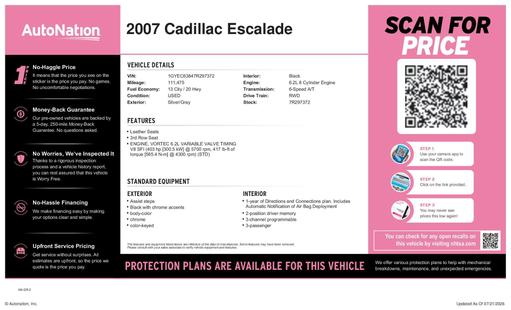cadillac escalade 2007 1GYEC63847R297372 image cadillac escalade 2007 1GYEC63847R297372 image
