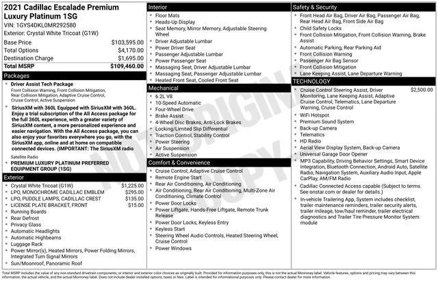 cadillac escalade 2021 1GYS4DKL0MR292580 image cadillac escalade 2021 1GYS4DKL0MR292580 image