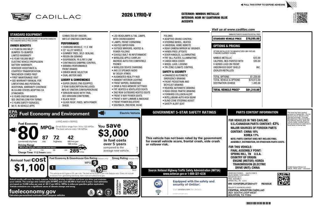 cadillac lyriq 2026 1GYXPZRL0TZ601477 image cadillac lyriq 2026 1GYXPZRL0TZ601477 image