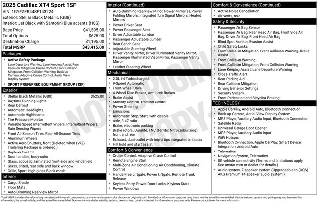 cadillac xt4 2025 1GYFZER44SF143224 image cadillac xt4 2025 1GYFZER44SF143224 image