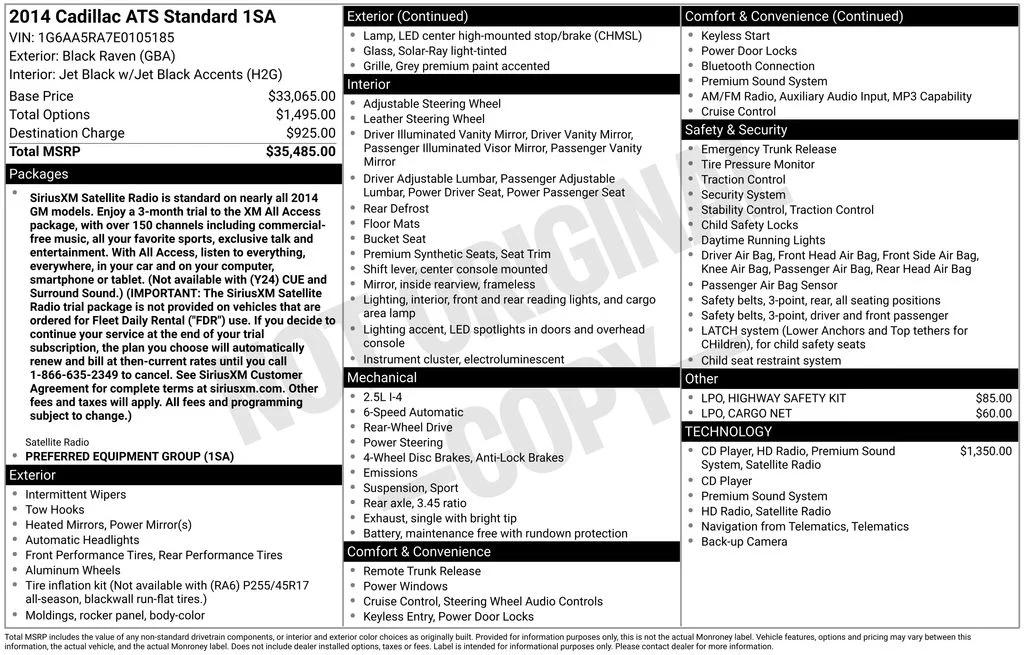 cadillac ats 2014 1G6AA5RA7E0105185 image cadillac ats 2014 1G6AA5RA7E0105185 image