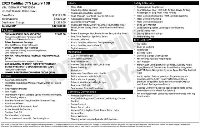 cadillac ct5 2023 1G6DW5RK7P0136804 image cadillac ct5 2023 1G6DW5RK7P0136804 image