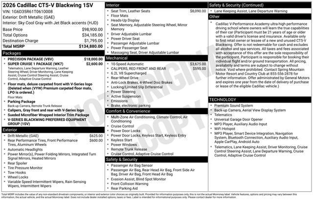 cadillac ct5 2026 1G6D35R61T0610008 image cadillac ct5 2026 1G6D35R61T0610008 image