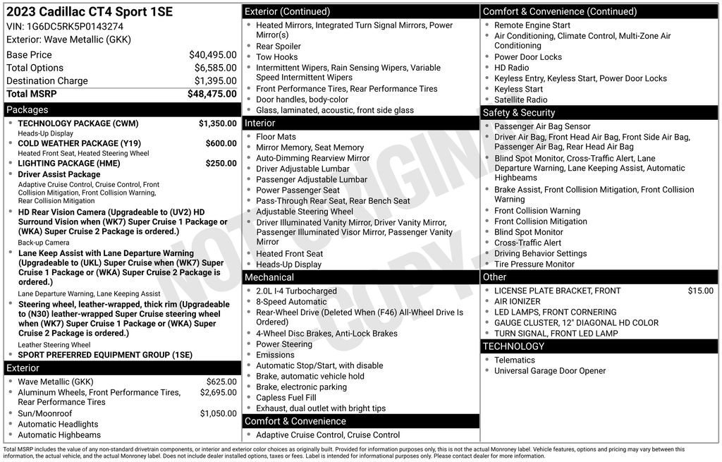 cadillac ct4 2023 1G6DC5RK5P0143274 image cadillac ct4 2023 1G6DC5RK5P0143274 image