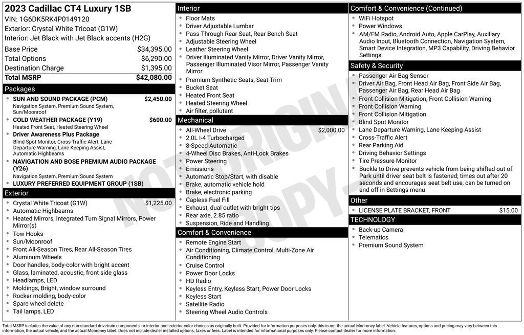 cadillac ct4 2023 1G6DK5RK4P0149120 image cadillac ct4 2023 1G6DK5RK4P0149120 image