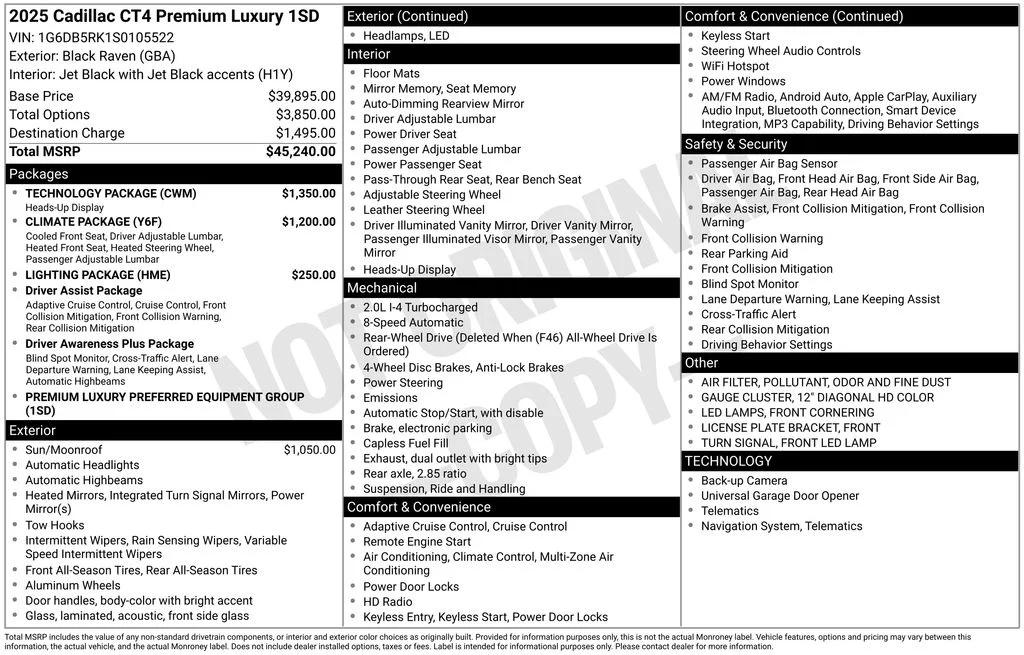cadillac ct4 2025 1G6DB5RK1S0105522 image cadillac ct4 2025 1G6DB5RK1S0105522 image