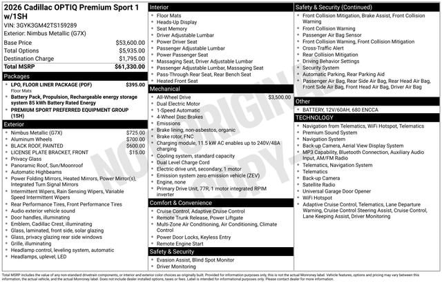 cadillac optiq 2026 3GYK3GM42TS159289 image cadillac optiq 2026 3GYK3GM42TS159289 image