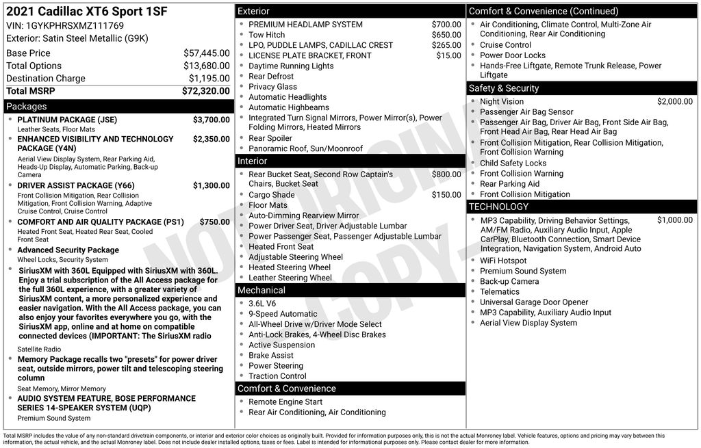 cadillac xt6 2021 1GYKPHRSXMZ111769 image cadillac xt6 2021 1GYKPHRSXMZ111769 image